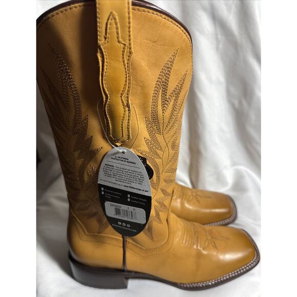 Dan Post Selena Boots Women’s Size 7 Golden Yellow Leather Square Toe NIB NEW - Picture 7 of 10